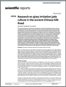 Research on glass imitation jade culture in the ancient Chinese Silk Road